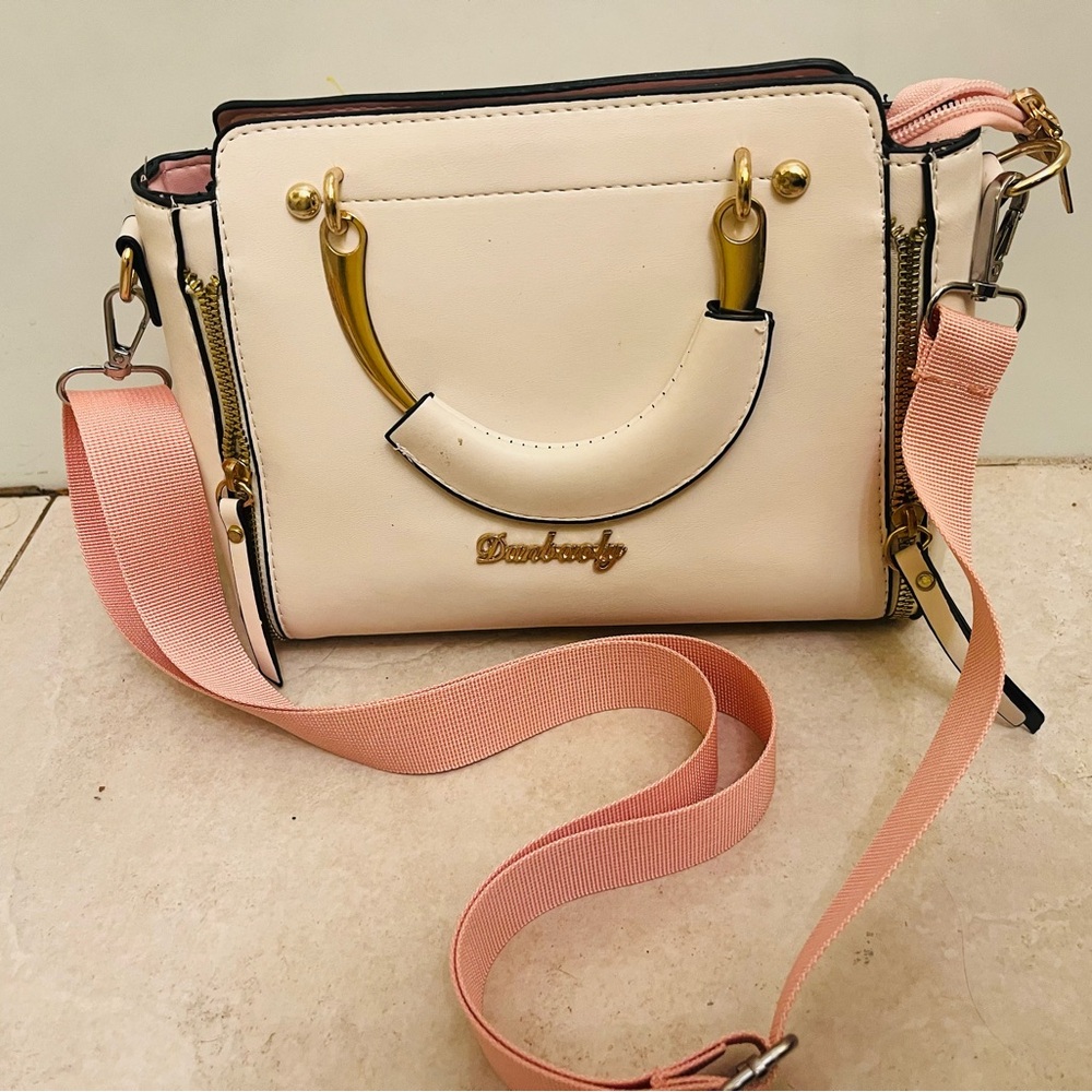 Chic Cream and Pink Handbag